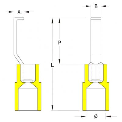 WEIDMULLER HBT 6,0 - 4,6 GE Końcówka kablowa, izolacja: dostępny, Przekrój przyłącza przewodu, maks.: 6 mm², żółty 1216230000 /100szt./ (1216230000)